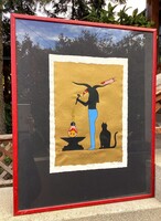 Ef.Zámbó istván "Munkanap" Nagyméretű kis pédány számú 1996 szitanyomata. Azonnal falra akasztató !