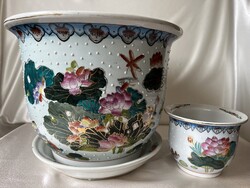 Kínai porcelán kaspó 2 db