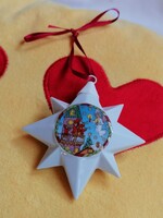 1995-ös gyűjtői, Hutschenreuther porcelán karácsonyi csillag dísz. "Engelsmusik" Angyalzene  40.