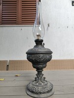 Antik gyönyörű figurális asztali lámpa angyalok , teljes Barokk díszített Petróleum asztali lámpa