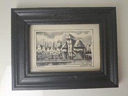 20th-century artist: Gdansk watercolor 1994
