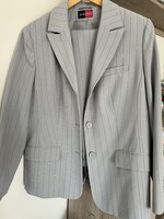 Világos szürke csíkos Nadrág kosztüm 44