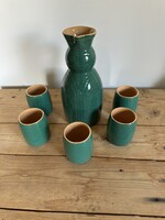 Miska kancsó és 5db pohár csodálatos állapotban lévő kerámia!