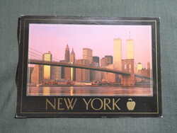 Képeslap,USA,New York,Brooklyn híd,városi látkép,részlet,1997-