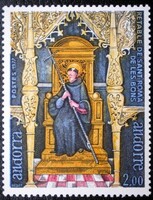 FA285 / Francia Andorra 1977 Vallásos művészetek bélyeg postatiszta