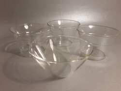 Schott & Gen.Mainz Jena glass hőálló üveg art deco csésze készlet  jelzett 3 + 1 darab