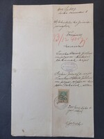 Horváth József köz- és váltóügyvéd Vasvár pecsétes bírósági papír 1902, kisbéri lakosok ügye