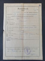 1831-es keresztlevél 1939-es másolata Perkáta Róm. Kat. Plébánia