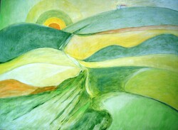 Tóth Julianna Hazafelé   saját alkotás, olaj, farost, 50x70