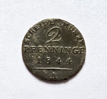 Porosz 2 Pfenning 1844 A.