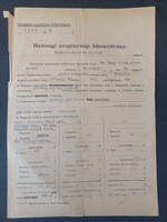 Sárospataki 1945-ös Hatósági szegénységi bizonyítvány Dr. Buday Zoltán szolgabíró szül. Mátyfalva