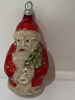 Retró üveg mikulás karácsonyfadísz
