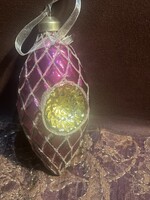 Nagy méretű, üveg, nosztalgia karácsonyfadísz