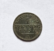 Porosz 1 Pfenning 1854 A.