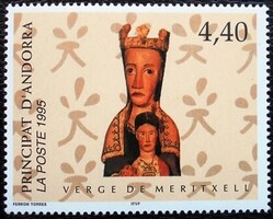 FA482 / Francia Andorra 1995 Vallási művészet bélyeg postatiszta