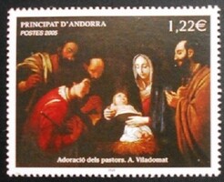 FA640 / Francia Andorra 2005 Karácsony bélyeg postatiszta