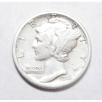 USA,Mercury dime 1916 S VF+ ezüst 2.50g900