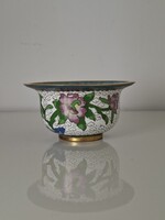 Régi kék fehér tűzzománc tál tálka