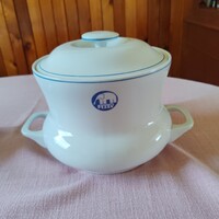 Hollóházi porcelán F.T.Sz.V. feliratos leveses tál. Különleges retro db
