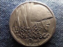Lengyelország 25 éves a lengyel hadsereg 10 Zloty 1968 MW