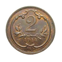 Ausztria,2 heller 1914 VF+ réz