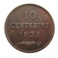 San Marino,10 centesimi 1935 EF bronz