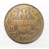 Guernsey,8 doubles 1949 aUNC+ réz
