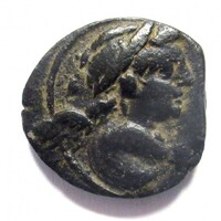 Görögország,AE18 i.e. 138-129 Isis arcképe - Eros szárnyas alakja - Szíria - Szeleukidák VF bronz