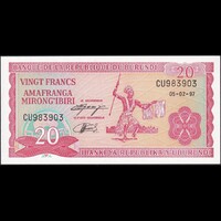 Burundi 20 Francs 1997 P-27d UNC