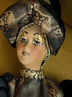 Régi ,Porcelánfejű  japán gésa ,különleges gésa , díszlet , szoba dísz