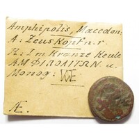 ,AE22 i.e. 187-31 - Zeusz fej - Herkules fegyvere és monogramok - Amphipolis - Makedónia F bronz 5.44g