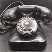Standard Villamossági R.T, régi bakelit tárcsázós telefon,15cm magas, 4137b
