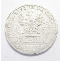 Németország,Keresztély Frigyes 20 krajcár 1765 - Brandenburg-Bayreuthi őrgrófság EF ezüst 6.60g