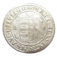 Magyarország,II. Mátyás garas 1617 NB - címer körül kartus EF ezüst 2.90g