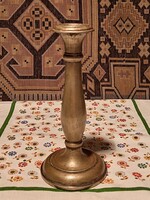 RÉGI, VALAHA EZÜSTÖZÖTT ALPAKKA GYERTYATARTÓ (G34)