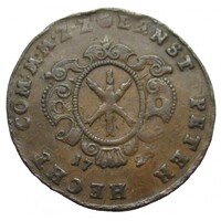 Németország,Ernst Peter Hecht számolózseton 1725 - Zellerfeld F réz