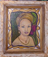 Prima díjas művésztől, egy festmény ARANYCSEND és rajz,SZEMEK c. Tanúsítvánnyal. Károlyfi Zsófia