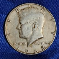 USA ezüst Kennedy fél dollár 1968. D. (1)