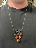 Szovjet eredeti borostyán ezüst nyaklánc