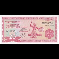 Burundi 20 Francs 2005 P-27d UNC