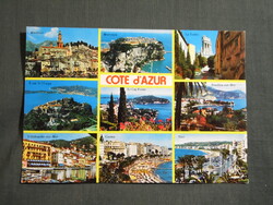 Képeslap,Franciaország,La Cote D' Azur,Francia riviéra,Menton,Cannes,Nice,Monaco,1980-