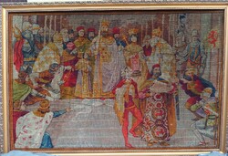 Frissen a Louvre-ból Gigantikus Méretű Antik Francia Falikárpit/Faliszőnyeg