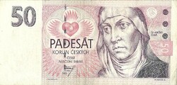 50 korun korona 1993 Csehország Cseh Köztársaság Ritka