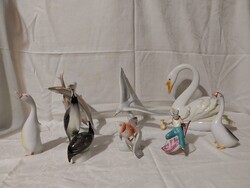 8 DB HOLLÓHÁZI PORCELÁN FIGURÁK NAGYMÉRETŰ RÉGI JELZÉSSEL KEDVEZŐ ÁRON/3750 FT -RA JÖN KI DBJA/