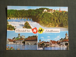 Postcard, Switzerland, Schaffhausen city view, detail, 1980-