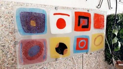 Sorszámozott, retro IKEA Gyllen üveg absztrakt design  falilámpa