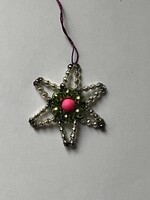 Régi gablonz csillag - retro üveg karácsonyfadísz