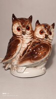 Antik német porcelán bagoly pár parfümlámpa asztali illatlámpa aromalámpa