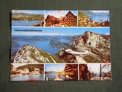 Postcard, Switzerland, Lucerne, Mount Pilatus, Lake Vierwaldstätti view, detail, 1980-
