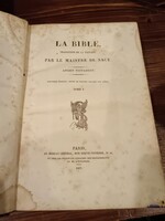 La Bible Traduction de la Vulgate. Ókori Testamentum, töredék, csak az 1. rész. Kiadás éve 1837.